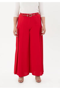 Elegant Red Pleated Wide Leg Pants for Women – perfect for work, formal events, and leisure wear. Affordable women’s fashion with plus-size options 