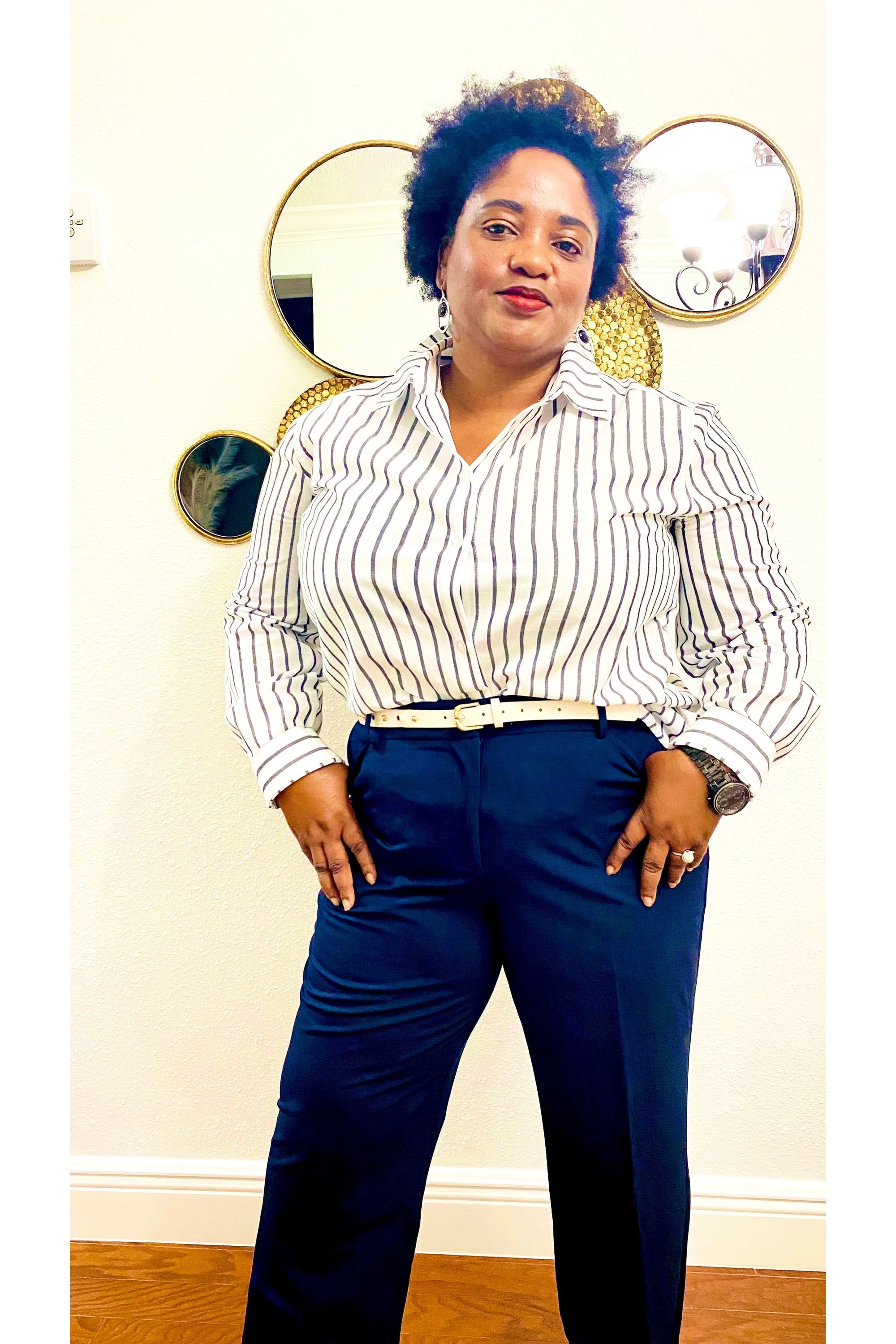 Striped Button Down Shirt - D-S Fashion Sophisticated Boutique