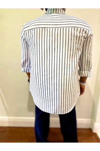 Striped Button Down Shirt - D-S Fashion Sophisticated Boutique