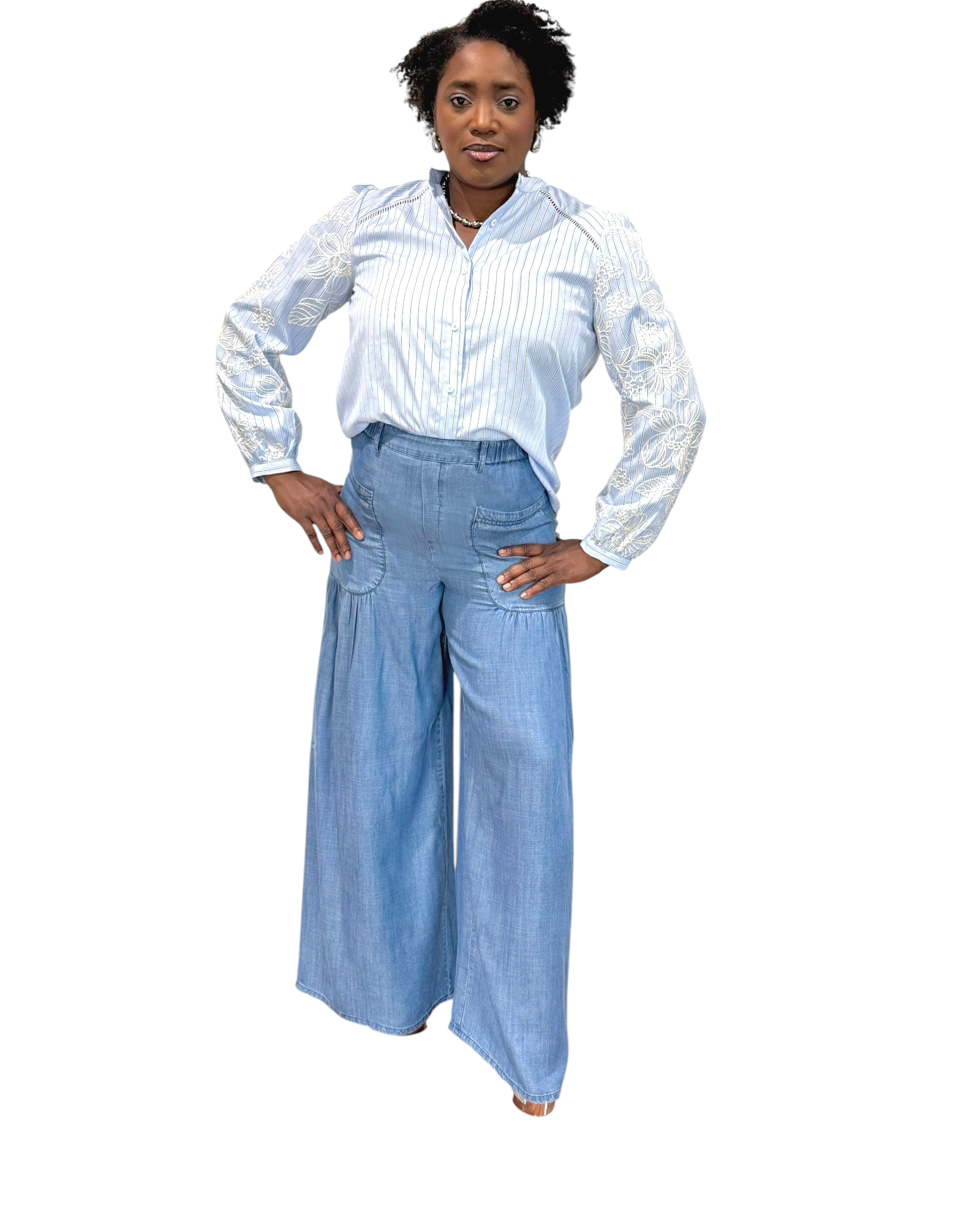 Tiered Wide-Leg Palazzo Pants