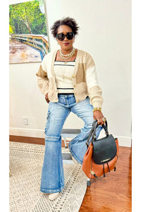 White Contrast Edge Knit Top - D-S Fashion Sophisticated Boutique