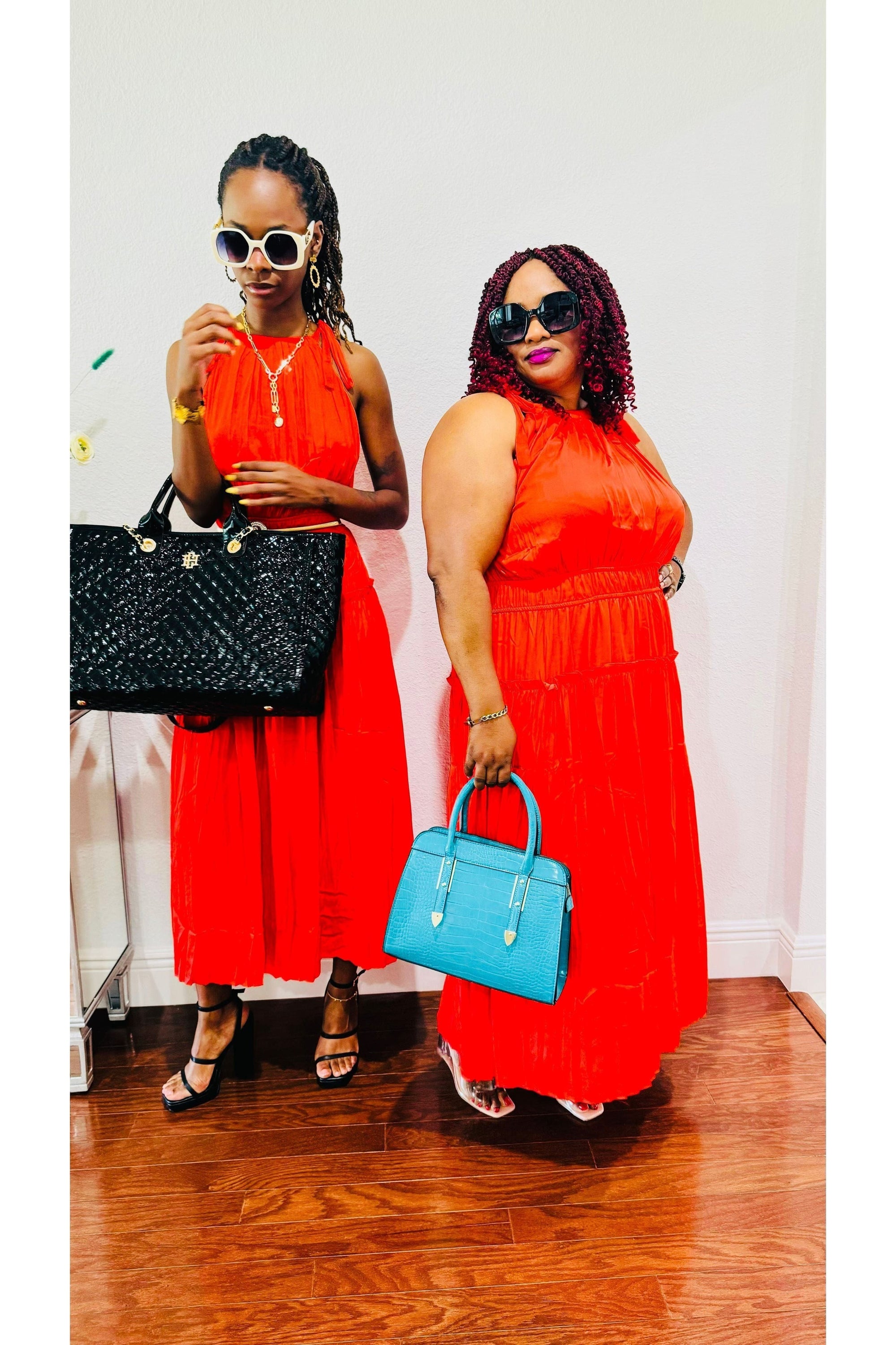 Pleated Halter Midi Dress — elegant polyester pleated midi dress for women, perfect for weddings, formal events, and sophisticated evening wear.