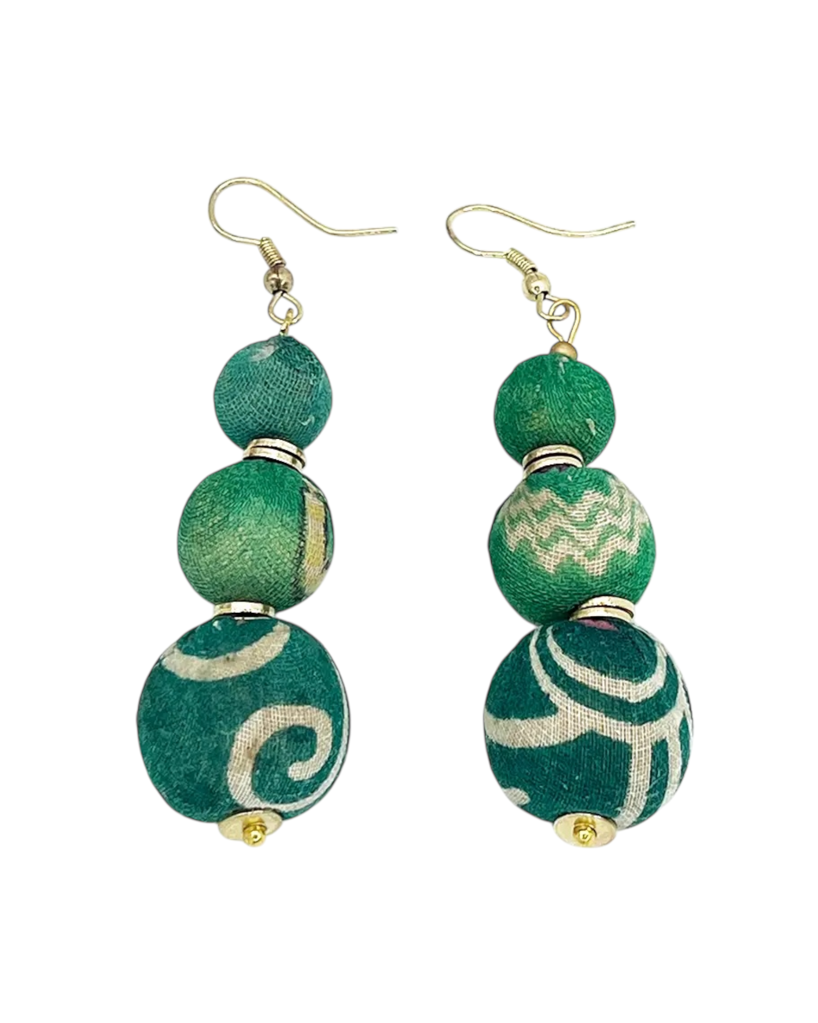 Trio Aqua Beaded Earrings