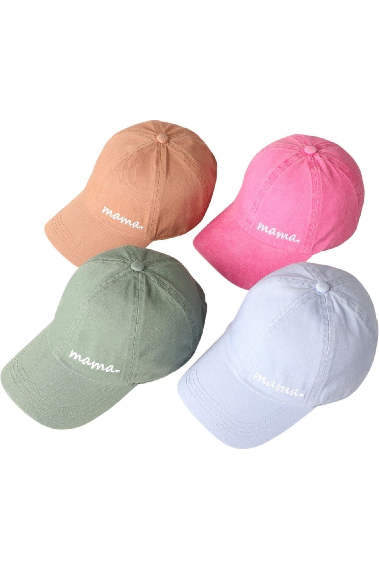 "Mama" Embroidered Cotton Baseball Cap - D-S Fashion Sophisticated Boutique
