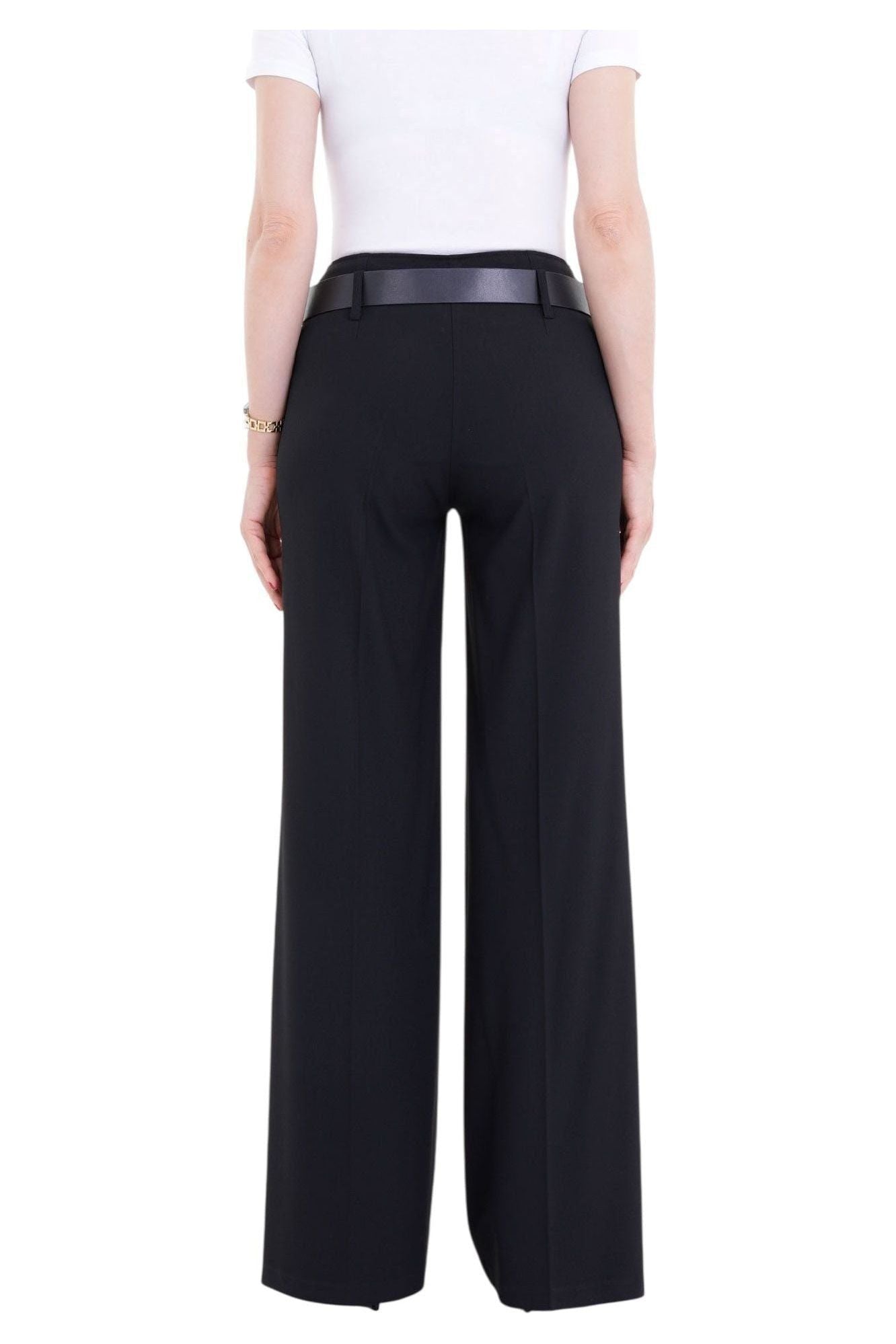 Navy Wide Leg Belted Pants - D-S Fashion Sophisticated Boutique
