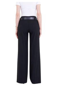 Navy Wide Leg Belted Pants - D-S Fashion Sophisticated Boutique