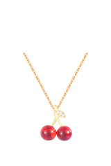 18K Gold Plated Cherry Necklace