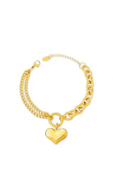 18K Gold Plated Heart Bracelet