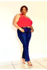 Plus Size Cut Out One Shoulder Knit Top - Fashion Sophisticated Boutique